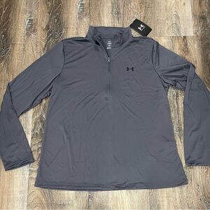 Under Armour Women’s Gray Long Sleeve Shirt Qtr Zip loose Fit Size Large
